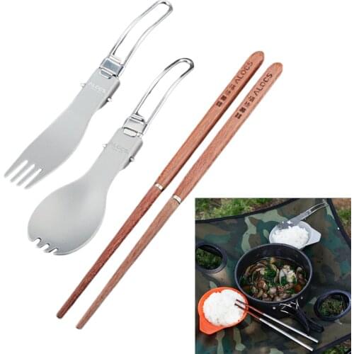 Camping Tableware Set Foldable Chopsticks Spoon Fork Dinnerware for Travel Backpacking Hiking Beach Party