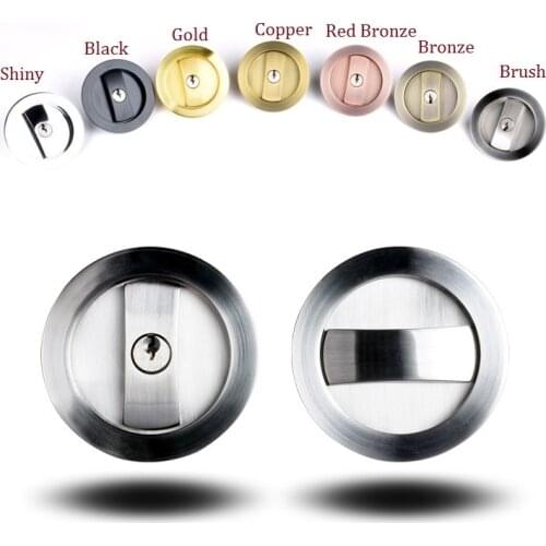 Sliding Door Lock set Kit 35-50mm Door Thickness Hook Lock Pocket door Round