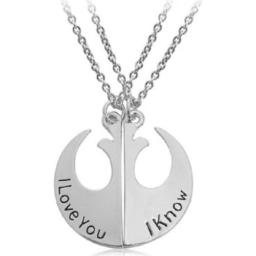 Star Wars Rebel Alliance Lapel Pin Rebel Badge Emblem Pendant I Love You I Know Lovers Couple Necklace Movie Jewelry
