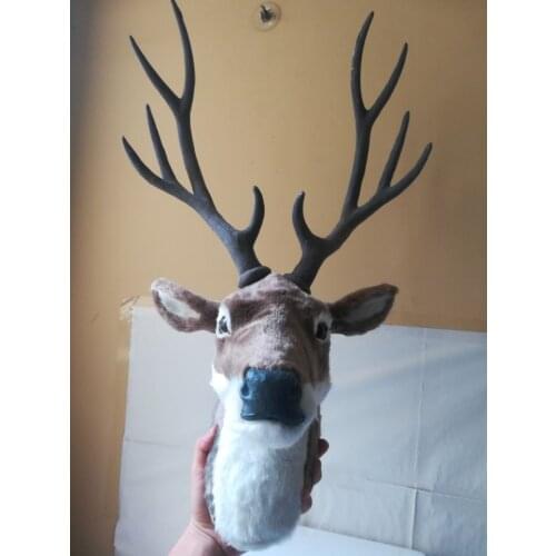 New simulation sika deer head model polyethylene&furs big gray deer head wall pandent gift about 32x25x70cm 2636