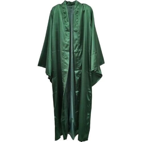 2020 New Style Minerva McGonagall Cosplay Costume Dark Green Cloak Trench Cloak Satin Material