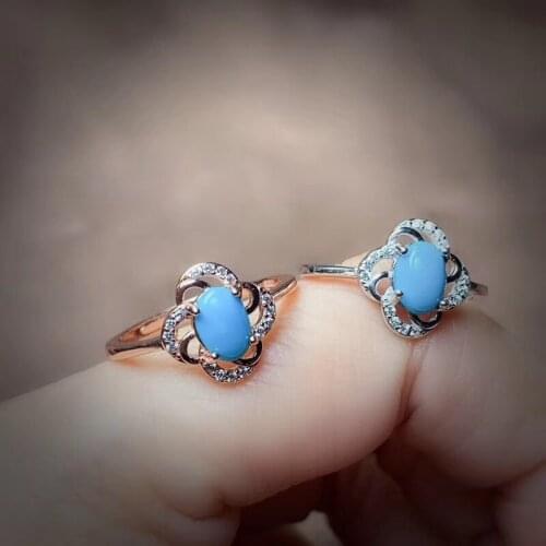 New Arrival Natural and Real Turquoise Ring 925 sterling silver Fine jewelry Natural and Real Turquoise Ring