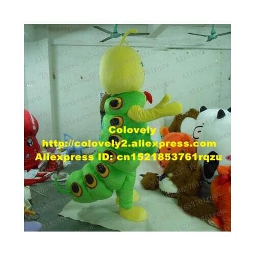 Naughty GiantWorm Kattapillar Budworm Bean Worm Carpenterworm Caterpillar Bug Mascot Costume Adult Expression Laughing ZZ3949