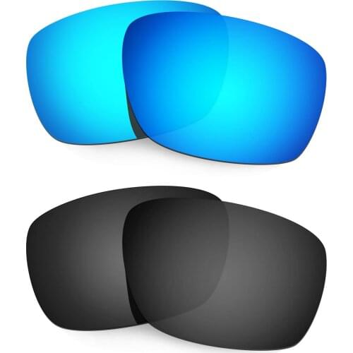 HKUCO Polarized Replacement Lenses For Tinfoil Carbon Sunglasses Blue/Black 2 Pairs