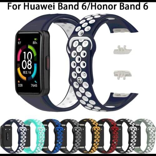 Sport Silicone watch band For Huawei Honor Band 6 Smart watch wristband Replacement Soft Fashion Strap Bracelet For Honor Band 6