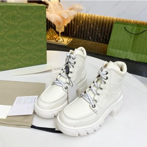 Luxury Brand Thick Bottom Martin Boots Winter Genuine Leather Retro Boots New Top Quality Cow Leather Boots For Women Pumps Shoe