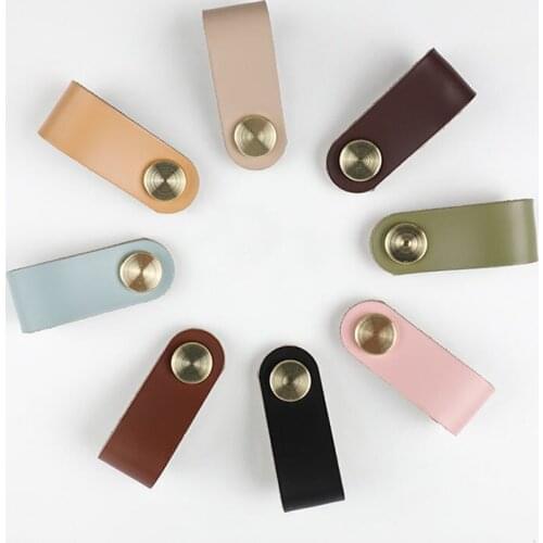 12 Colors Nordic Kitchen Handles Door Pulls Gold Wardrobe Cupboard Furniture Drawer Cabinet Knobs Artificial Leather