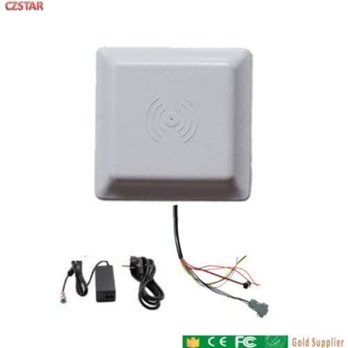 UHF RFID reader 6m long range reader integrated antenna TCP IP RS232/485 Wiegand Free SDK with 5pcs uhf rfid card sample