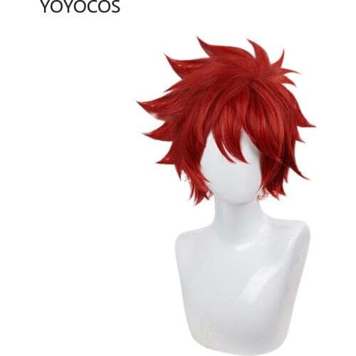 YOYOCOS SK8 The Infinity Reki Kyan Cosplay Wig Handsome Men with Red Short Hair Heat Resistant Synthetic Wig Halloween party new