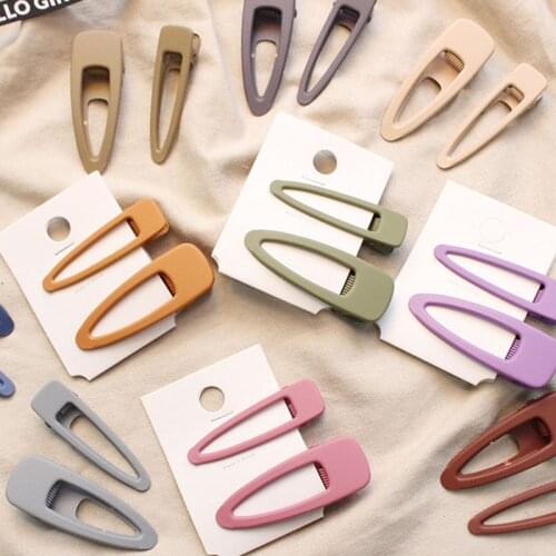 2pcs/set Baby Girl Hair Clips for Hair Styling Matte Scrub Snap Clip Pin Children Women Kids Hairpins Metal Triangle Accessories