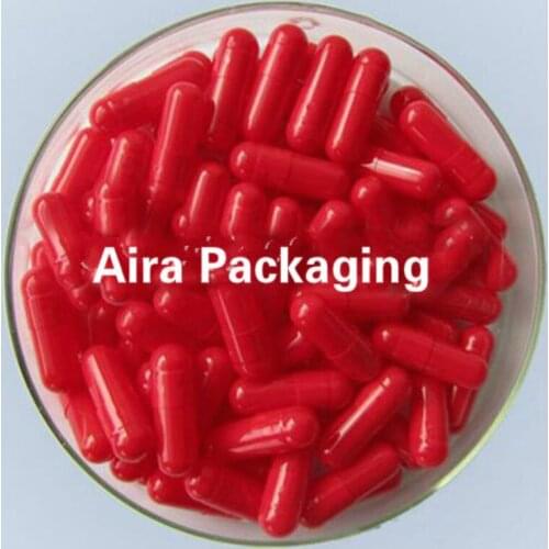 Gelatin Empty Capsule Shells Total Red Hollow Powder Storage Bottle Size 0
