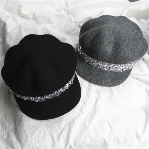 Lady Wool Leisure Hat Wool Felt Equestrian Knight Hat Women Cap Fashion Rhinestone Octagonal Concave Convex Fedora Hat B-8737