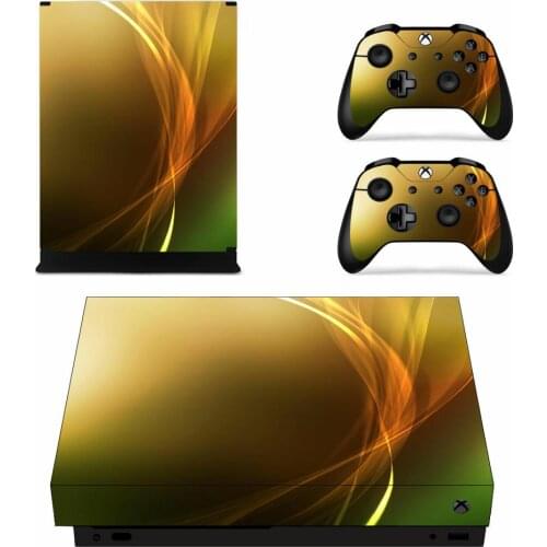 Gold Yellow Color Full Cover Skin Console & Controller Decal Stickers for Xbox One X Skin Stickers Vinyl