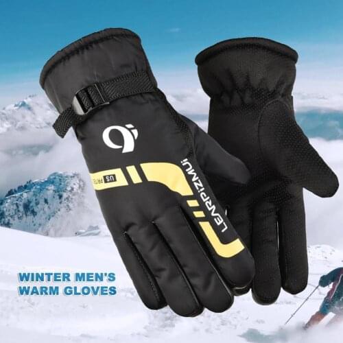 1 Pair Fabric Warm Full Cover Bicycle Gloves Anti-shock Protective Outdoor Sports Gloves Comfortable Men Skiing Gloves