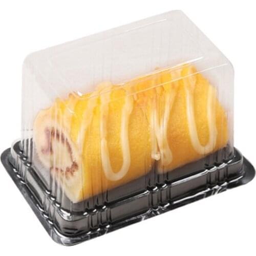 1000pcs Food Grade Disposable Clear Plastic Transparent Cheese Cake Boxes Uptake Cake Box for Pastry Bakery Dessert shop wa3569