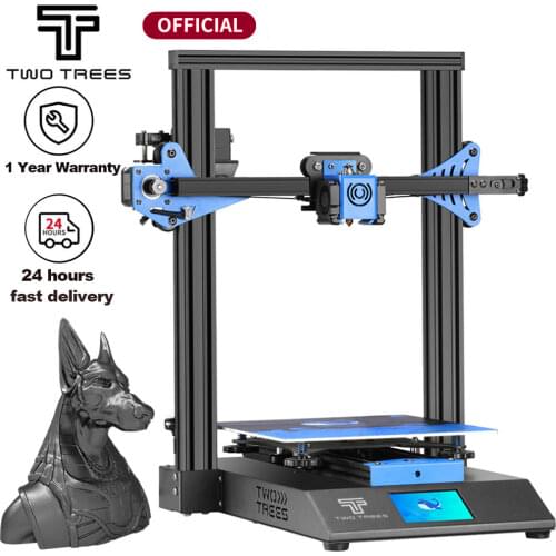 Overseas warehouse Twotrees 3D Printer Bluer V2 I3 Printer Printing Masks 3d Diy Kit 3.5-Inch Color Touch Screen TMC2225