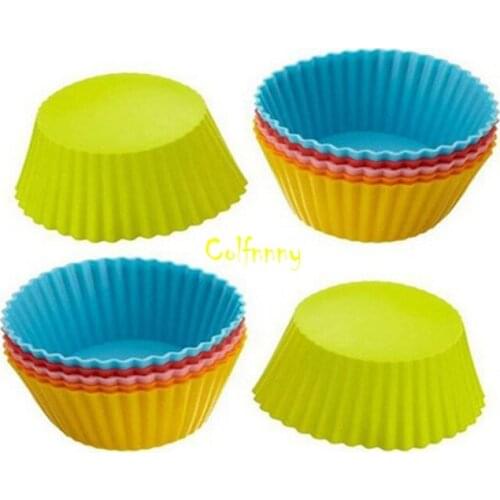 504pcs/lot Fast shipping 7CM Cupcake Liners Mold Muffin Round Silicone Cup Cake Tool Bakeware Baking Pastry Tools random color