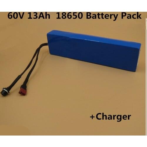 60V 13Ah 18650 Lithium Battery Pack 17S with BMS for Electric Motorcycle Electric bicycle trishaw Wheelchair Scooter+Charger