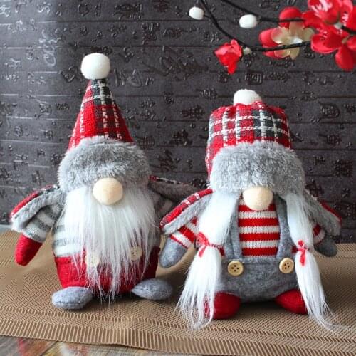 Faceless Doll Forest Elderly Decoration Fashion Plaid Hat Old Man Doll Scene Decorations