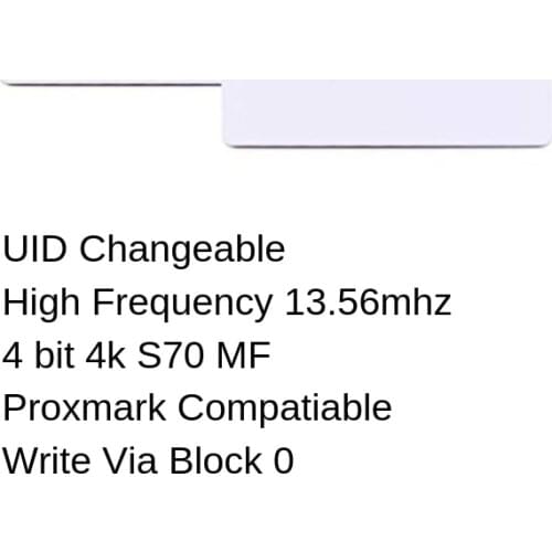 UID Changeable 4 byte UID MF 4k S70 Block 0 Change RFID NFC High Frequency 13.56mhz 14443a