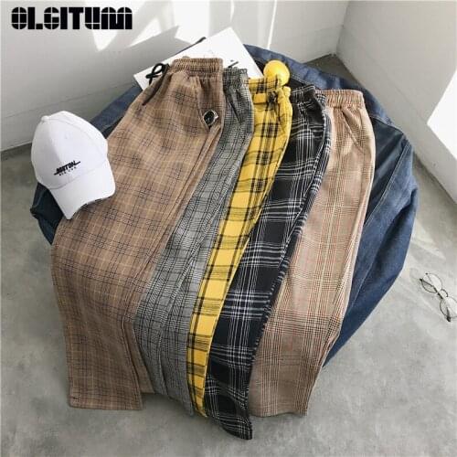 OLGITUM Harajuku Mesh Wide-Leg Pants 2020 Spring Street Casual Pants Autumn Ladies Loose Large Size Nine-Point Pants Women Tide