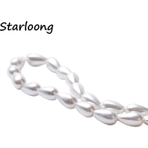 1pack/lot 5*9mm Fashion jewelry water drop shape Natural Shell Pearl Loose Spacer Beads DIY for Jewelry Craft bracelet necklace