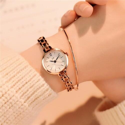 Womens Fashion Luxury Gold Bracelet Ladies Wrist Watch Full Stainless Steel Casual Women Watches Simple Small Female Clock