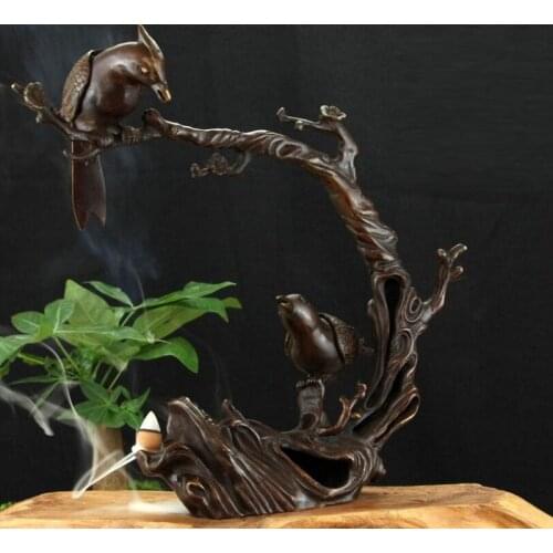 Pure copper incense burner, magpies happiness incense ornament home decoration The magpie forecasts good news