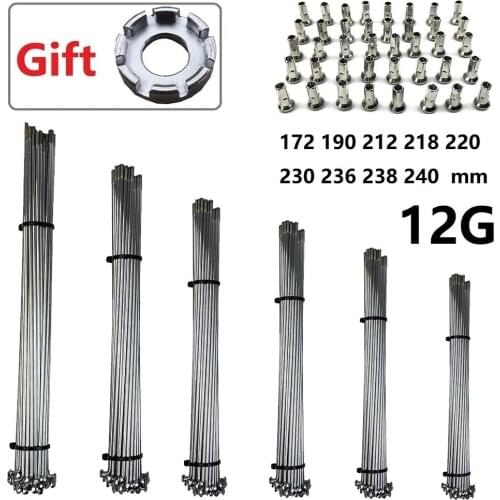 Electric Bicycle Mountain 12G Spokes 16/20/24/26/27.5/28/29 Inch 700C Bike Spoke with Nipples Wheel Ebike Motor Conversion Parts