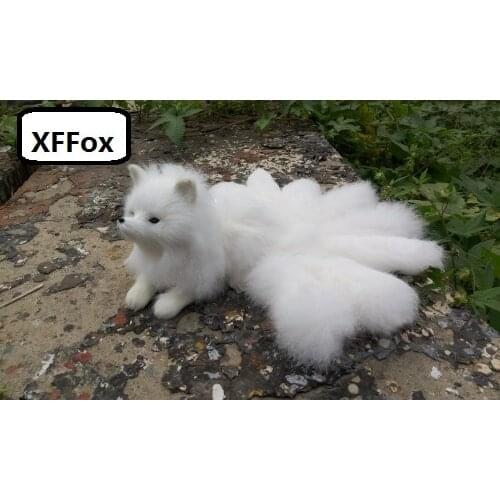 Beautiful real life lying fox model plastic&furs simulation nine-tail fox doll gift about 17x11cm xf1786