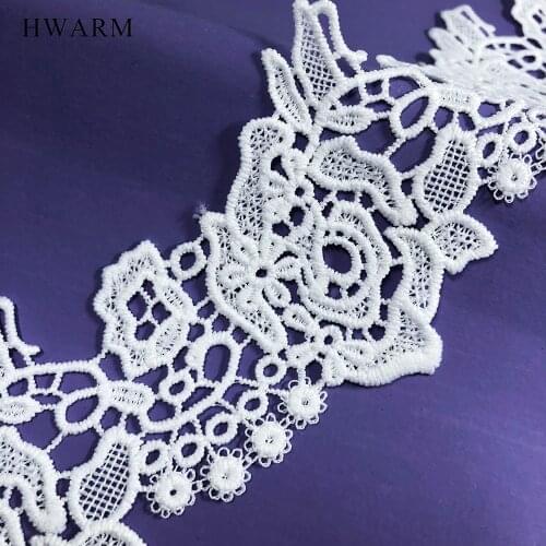 10yard High Quality White Embroidery Lace For Crafts African Fabric 2021 Sewing Accessories Diy 6.5cm Trim Women Wedding Skirt