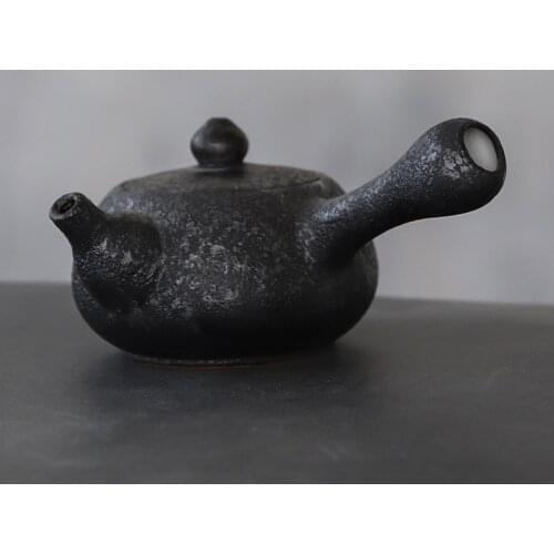 LUWU BLACK CROCKERY CERAMIC KYUSU CHIENSE CERAMIC TEA POT 160ML