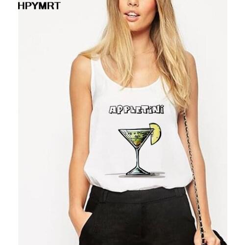 Tank Tops For Women cocktail Harajuku Graphics Printed Sleeveless Tee Top Female Summer New Sexy Vest Femme Clothing Streetwear