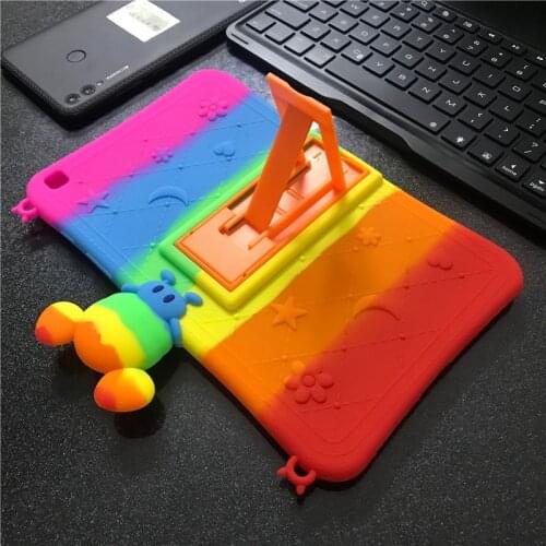 Cute Silicon Cover Case for Samsung Galaxy Tab A8 A7 S6 Lite SM-T500 T505 P610 P615 T290 T295 P200 P205 Funda with Kickstand