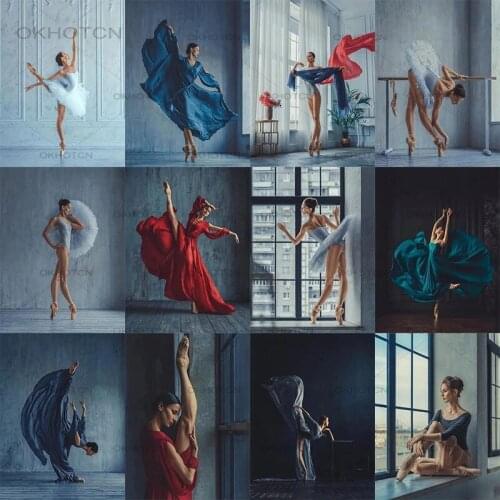 Diy Woman Dancer Square Drill Diamond Painting Colorful Handmade Cross Stitch Kits Embroidery Mosaic Home Room Wall Decor