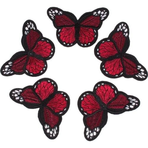 6pcs/lot Iron On Butterfly Stickers Embroidery Animal Appliques Sewing Jeans Shoes Shirt Dress Patches DIY Accessories