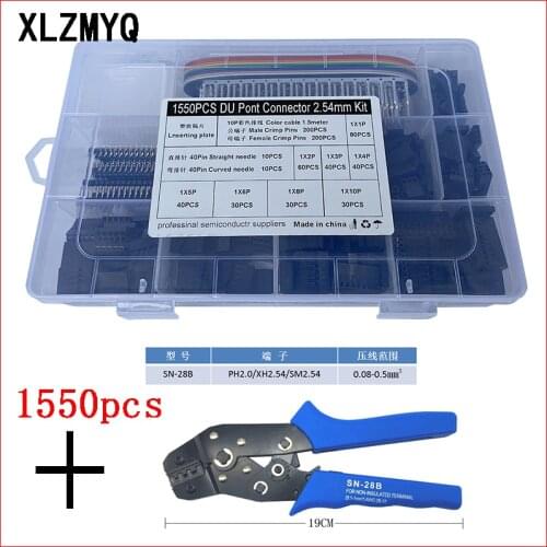 1550Pcs Dupont Crimping Tool Pliers SN-28B Wired Terminal Connector Ferrule Crimper Wire Hand Tool Set Terminals Clamp Kit Tools