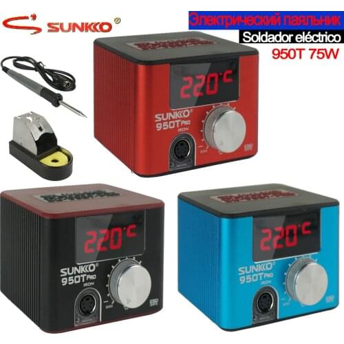 SUNKKO 950T Soldering Iron Electric 75W Portable Adjustable Temperature Mini Solder Station LED Digital Display T12 Repair Tools