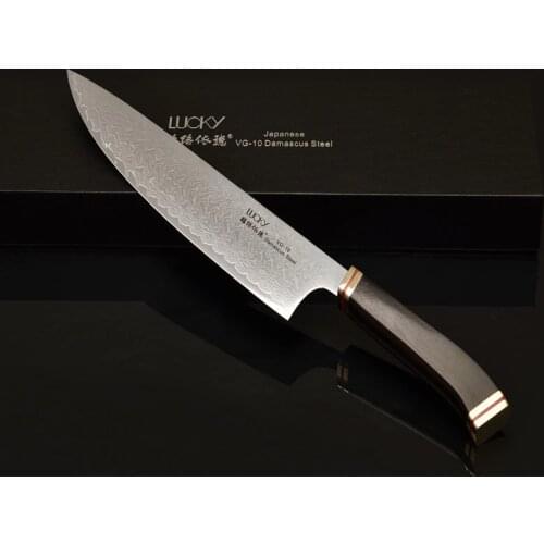 Chef Gyuto Kitchen Knife Japanese VG10 Damascus Steel Core Meat Cutter Fish Filleting Cooking Knives Sandalwood Handle 46