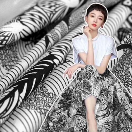 Silk Crepe De Chine Mulberry Silk Printed Fabric Silky Draping Shirt Dress Custom DIY Handmade Fabrics by Meter Cloth Sewing