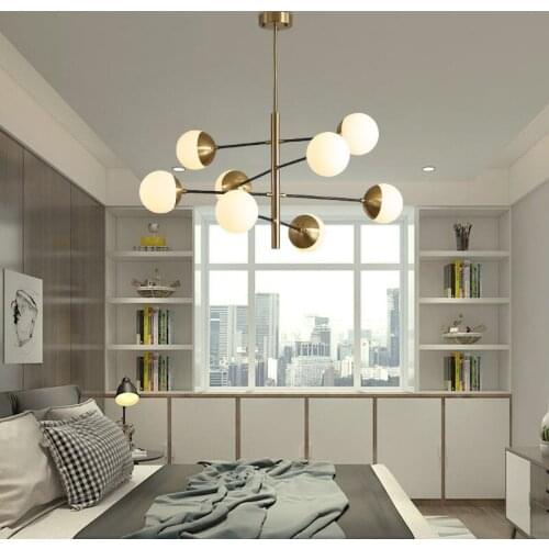Nordic Postmodern Glass Ball Lights Fixture Coffee Shop Living Room Chandelier Droplight Experimental Bottle Lamp Frosted Glass