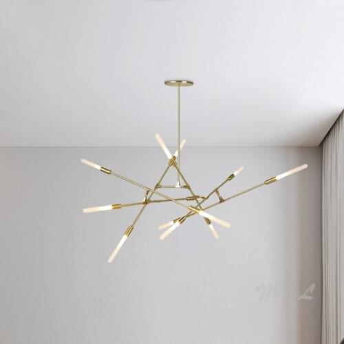 Modern Chandeliers Led Branch lustre Copper Chandelier Lighting Fixture Luxury Hanglamp for Living Room Bedroom Hanging lamps