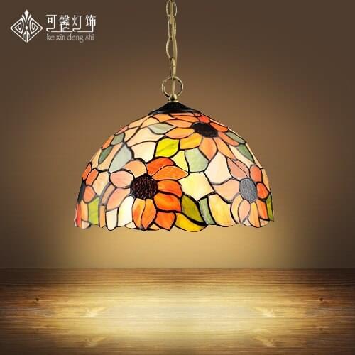 Tiffany European style garden style lighting restaurant bedroom balcony bar single head lamp