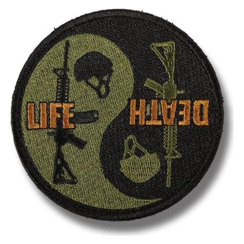 Tai Chi LIFE DEATH Battlefield Transmigration Embroidery Patches Military Tactical Helmet Badges Stickers Appliques For Clothing