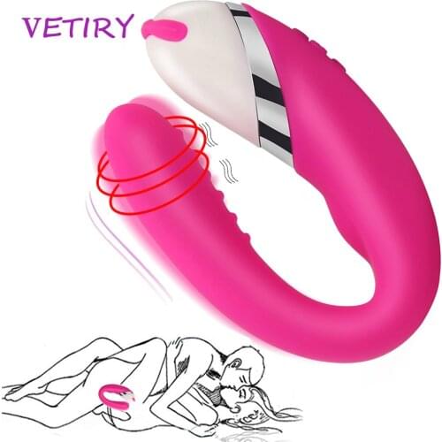 VETIRY U Shape Bendable G-spot Vibrator Clitoris Vagina Stimulator Vibrator Couple Share Erotic Sex Toys for Women Masturbation
