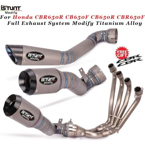 Motorcycle GP Full Exhaust System Modified Titanium Alloy Escape For Honda CBR650R CB650F CB650R CBR650F With Muffler Slip-On