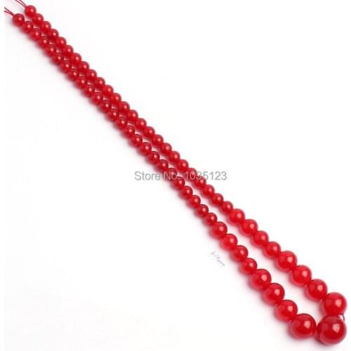 High Quality 6-14mm Pretty Natural Red Jades Graduated Shape DIY Gems Loose Beads Strand 17" Jewelry Making w1682