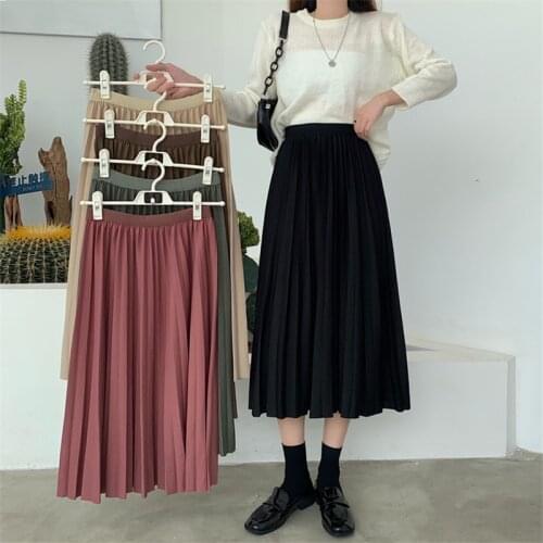 Womens Skirt Vintage Clothes Long Skirts White Harajuku Summer High Waist Streetwear 2021 Fashion flowy Spring Elastic Chiffon