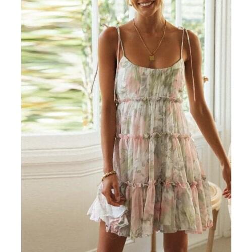 Womens Vacation Style Dresses For Women 2021 Sexy Printed Halter Bohemian Beach Style Short Dress Vestido De Mujer Платье