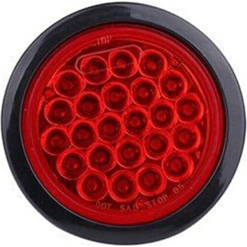 2pcs Round Truck Tail Light 4Inch Round Sealed Stop Turn Tail Brake Light Truck